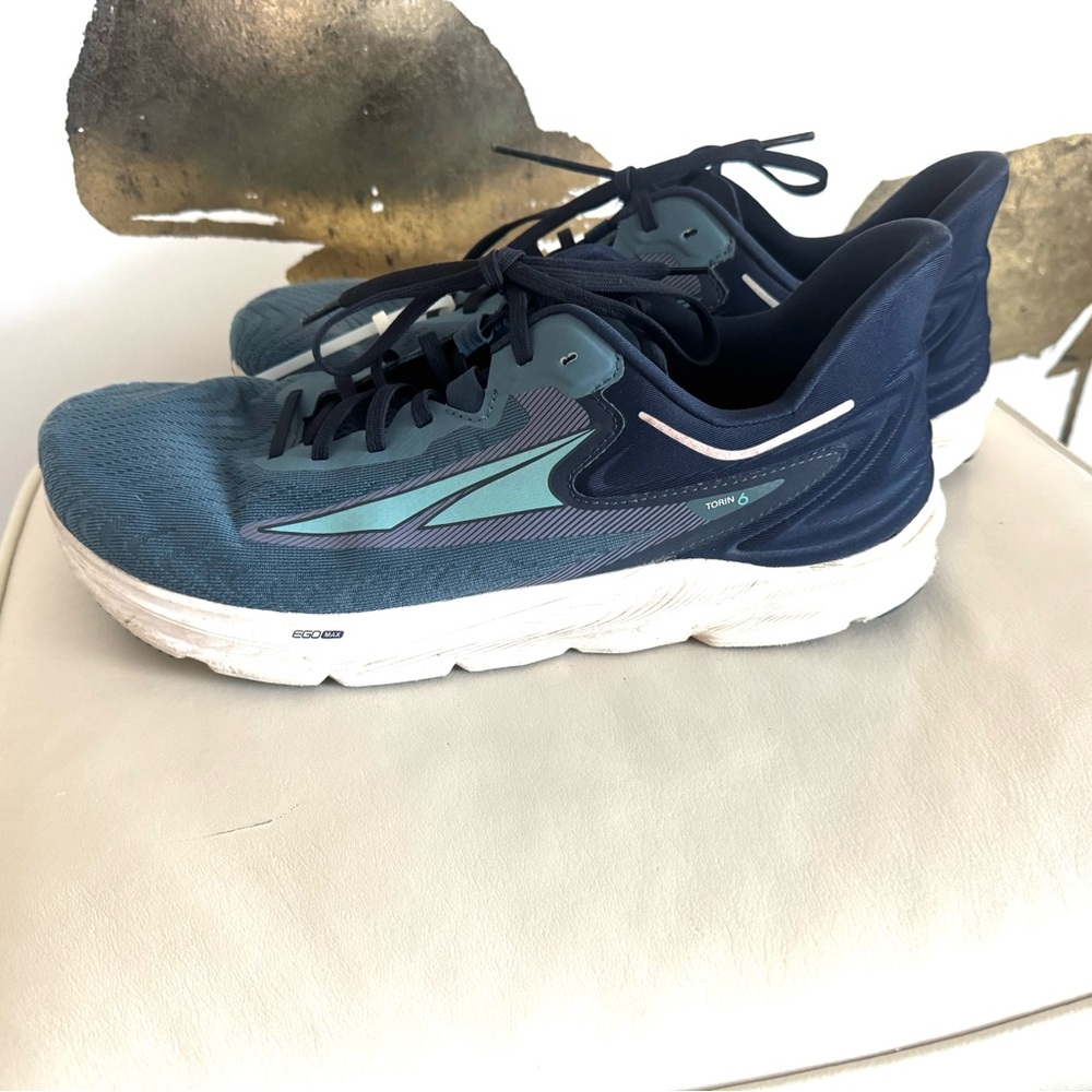 Altra Torin 6 Athletic Running Shoes Mens 9 Blue White Low Top Lace Up Comfort